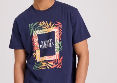 T-shirt με tropical frame τύπωμα - FUNKY BUDDHA - 