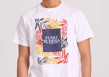 T-shirt με tropical frame τύπωμα - FUNKY BUDDHA - 