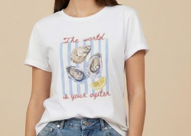 T-Shirt Με Τύπωμα Και Ρίγες DEJAVU -  - 