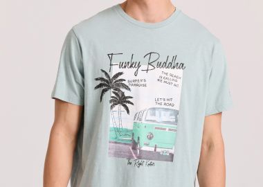 T-shirt με τύπωμα σε vintage look - FUNKY BUDDHA - 