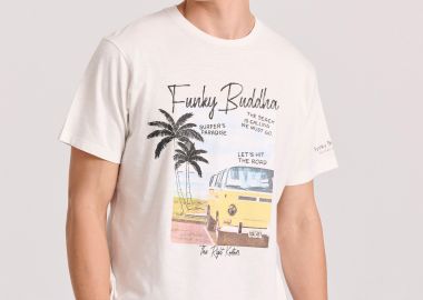 T-shirt με τύπωμα σε vintage look - FUNKY BUDDHA - 