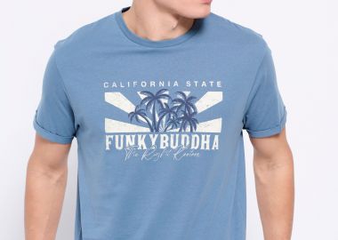 T-shirt με τύπωμα σε vintage look - FUNKY BUDDHA - 