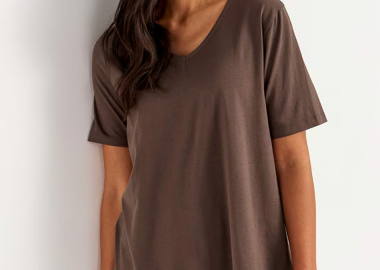 T-shirt με V ασύμμετρο Plus Size -  - 