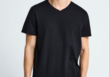 T-shirt με V λαιμόκοψη - The basics collection - FUNKY BUDDHA - 