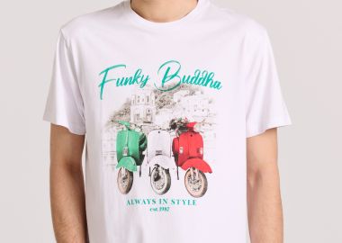T-shirt με vintage photographic τύπωμα - FUNKY BUDDHA - 