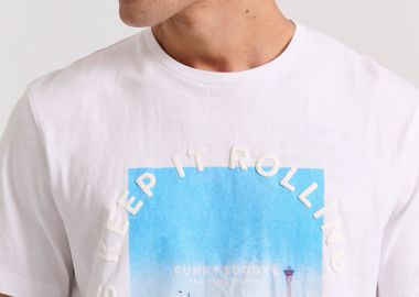 T-shirt με vintage photographic τύπωμα - FUNKY BUDDHA - 