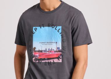 T-shirt με vintage photographic τύπωμα - FUNKY BUDDHA - 