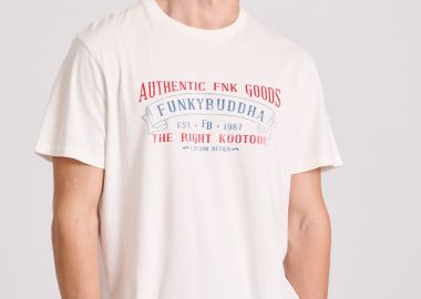 T-shirt με vintage text artwork τύπωμα - FUNKY BUDDHA - 