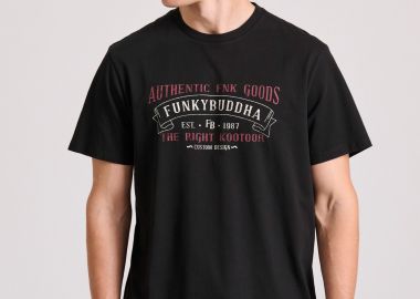 T-shirt με vintage text artwork τύπωμα - FUNKY BUDDHA - 