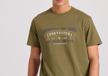T-shirt με vintage text artwork τύπωμα - FUNKY BUDDHA - 