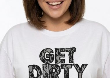 T-shirt plus size με δαντέλα 