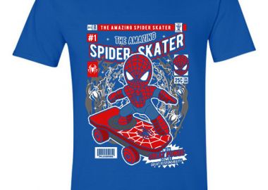 T-Shirt Spiderman Skateboard Pop Culture Royal - Pop Culture - 