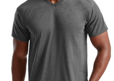 T-Shirt V-Neck 61-066-0 Fruit of the Loom Valueweight Dark Heather Grey - Fruit of the Loom - 