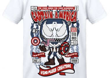 T-Shirt Venom Captain America Pop Culture White - Pop Culture - 