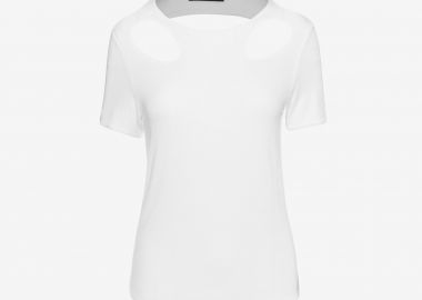 T-Shirt with Cut-Outs in White - Cutcuutur - 