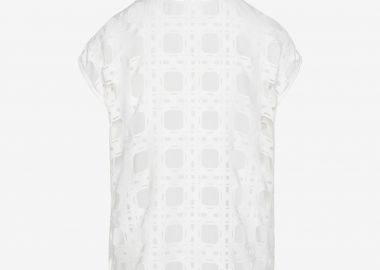 T-Shirt with Laser-Cut Print at Back in White - Cutcuutur - 