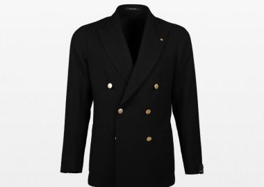 TAGLIATORE Ανδρικό Μαύρο Double-Breasted Jacket - TAGLIATORE - 