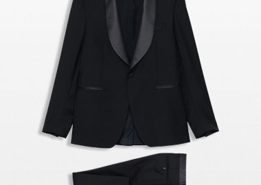 TAGLIATORE Ανδρικό Μπλε Shawl Lapel Tuxedo Suit - TAGLIATORE - 