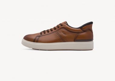 Tamaris ανδρικά δερμάτινα sneakers μονόχρωμα - 1-13620-46 Ταμπά - TAMARIS - 