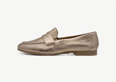 Tamaris γυναικεία δερμάτινα loafers μονόχρωμα - 1-24233-46 Χρυσό - TAMARIS - 
