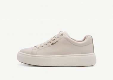 Tamaris γυναικεία δερμάτινα sneakers μονόχρωμα - 1-23736-42 Μπεζ - TAMARIS - 