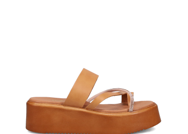 Ταμπά δερμάτινο flatform σανδάλι - MIGATO - 