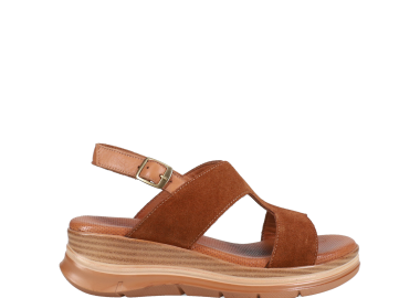 Ταμπά δερμάτινο flatform σανδάλι - MIGATO - 