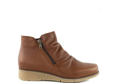 Ταμπά δερμάτινο μποτάκι με πλατφόρμα - MIGATO - 