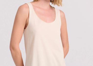 Tank top από οργανικό βαμβάκι με raw edges - FUNKY BUDDHA - 