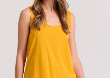 Tank top από οργανικό βαμβάκι με raw edges - FUNKY BUDDHA - 