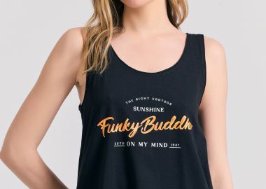 Tank top με Funky Buddha τύπωμα από οργανικό βαμβάκι - FUNKY BUDDHA - 