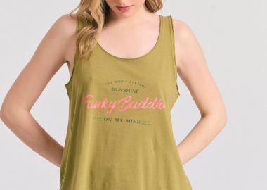 Tank top με Funky Buddha τύπωμα από οργανικό βαμβάκι - FUNKY BUDDHA - 