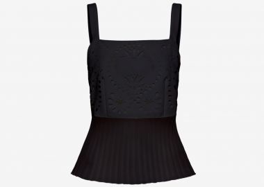 Tank Top with Peplum in Black - Cutcuutur - 