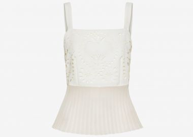 Tank Top with Peplum in White - Cutcuutur - 