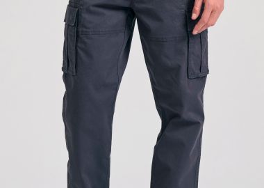 Tapered fit cargo παντελόνι σε ζακάρ ύφανση - FUNKY BUDDHA - 