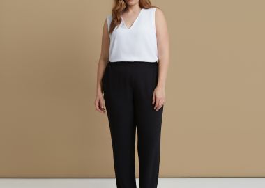 Tapered παντελόνι κρεπ airwashed - MAT FASHION - 