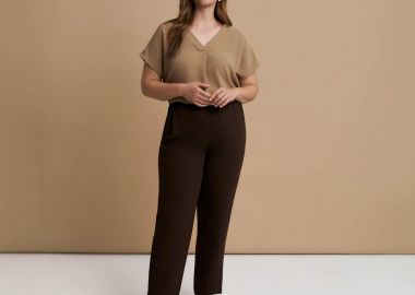 Tapered παντελόνι κρεπ airwashed - MAT FASHION - 