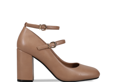 Taupe γόβα Mary Jane - MIGATO - 