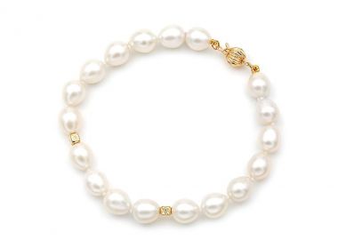 TBS Creations Βραχιόλι με μαργαριτάρια Fresh Water Pearl από χρυσό 14 καρατίων BSB113208 - TBS Creations - 