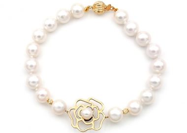 TBS Creations Βραχιόλι με μαργαριτάρια Fresh Water Pearl από χρυσό 14 καρατίων BSB113785 - TBS Creations - 