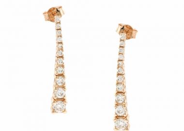 TBS Creations Σκουλαρίκια από ροζ χρυσό 14 καρατίων BSE087560 - TBS Creations - 