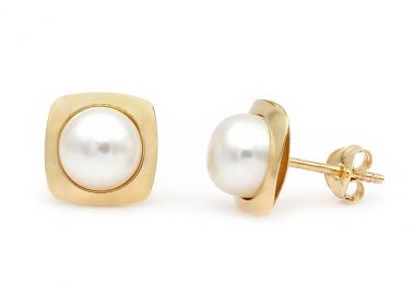 TBS Creations Σκουλαρίκια με μαργαριτάρια Fresh Water Pearl από χρυσό 14 καρατίων BSE110593 - TBS Creations - 