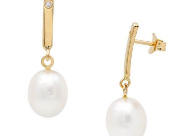 TBS Creations Σκουλαρίκια με μαργαριτάρια Fresh Water Pearl από χρυσό 14 καρατίων BSE110596 - TBS Creations - 