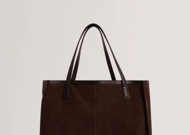 Ted Baker ANNIEYY Script Detail Large Suede Tote 281734 Καφέ - Ted Baker - 