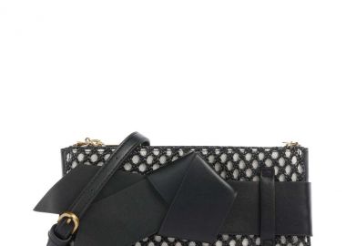 Ted Baker JEESIE Soft PU Bow Canvas Clutch Bag 280323 Μαύρο - Ted Baker - 