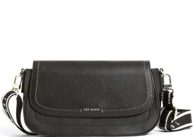 Ted Baker LOUIIZE Webbing Leather Flapover Crossbody Bag 283918 Μαύρο - Ted Baker - 