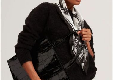 Ted Baker VANNDA Croc Effect Large Icon Bag 281935 Μαύρο - Ted Baker - 