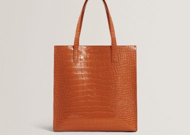 Ted Baker WENELLA Croc Effect Large Icon Bag 282817 Καφέ - Ted Baker - 