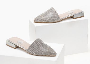 TFP Ανοιχτά Mules με στρας - M7-2104 & M7 - Ασημί - TFP - 