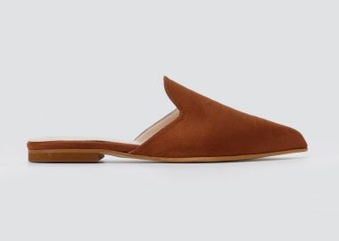 TFP Ασύμμετρα Μυτερά Φλατ Mules - V18 - Tan Suede - TFP - 